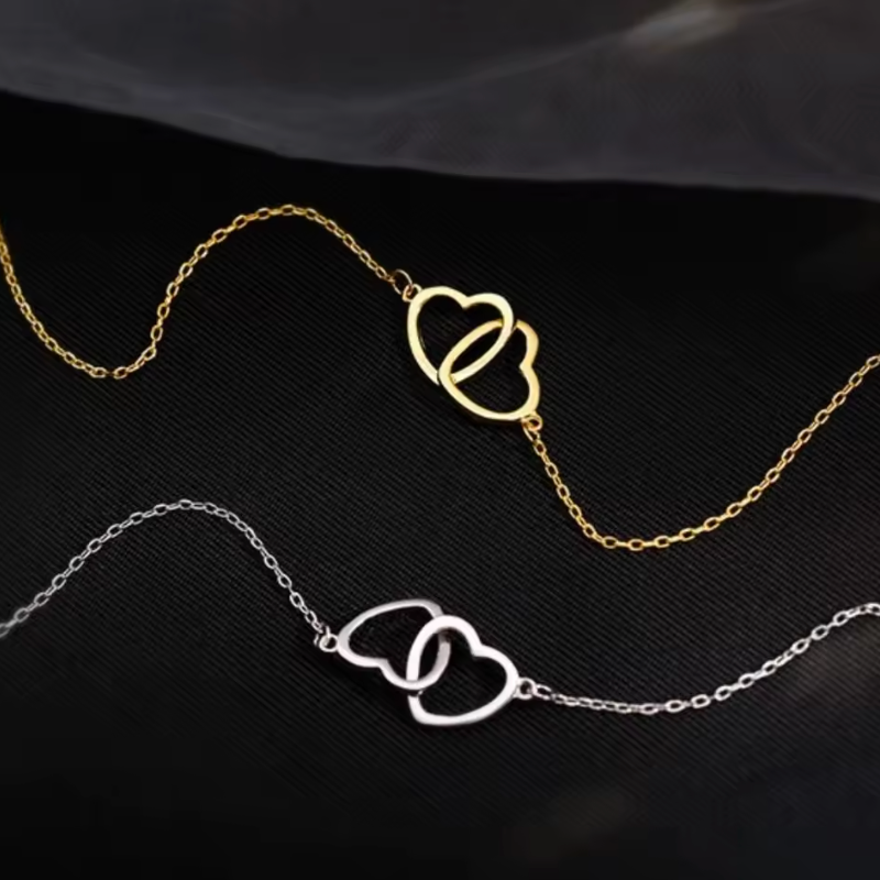 Collier double coeur