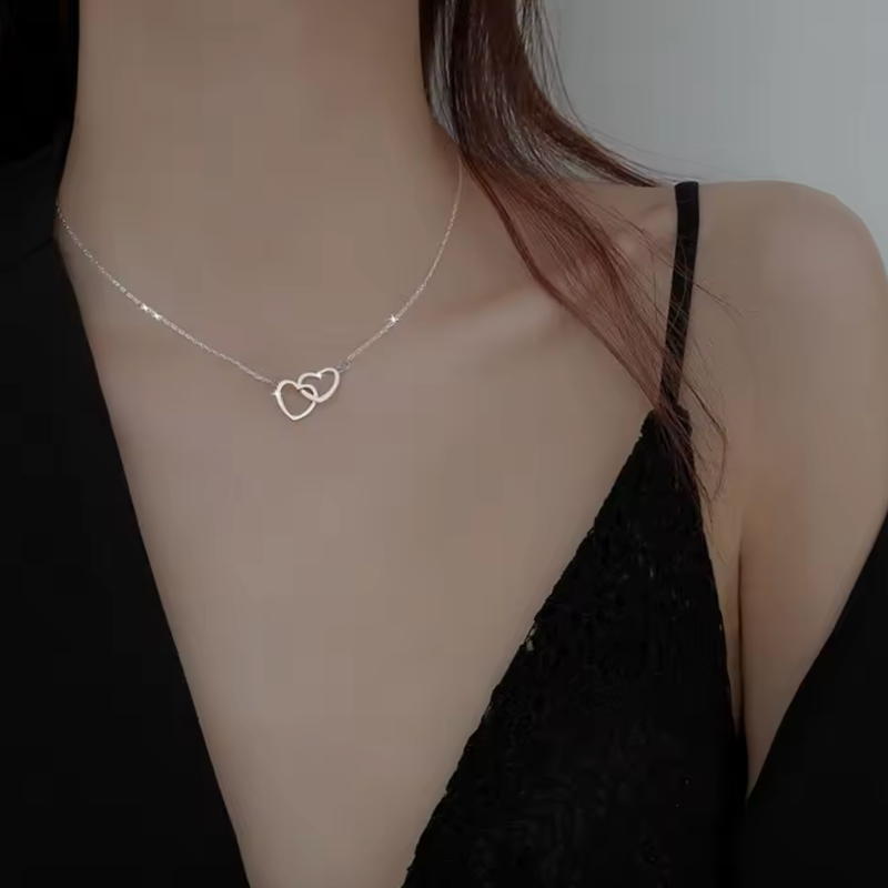 Collier double coeur