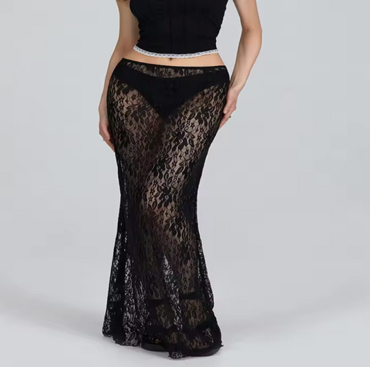 Jupe longue en dentelle