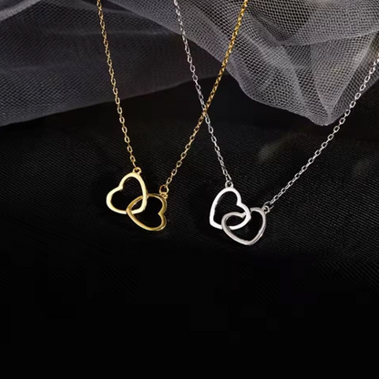 Collier double coeur