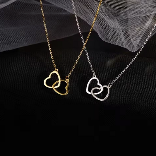 Collier double coeur
