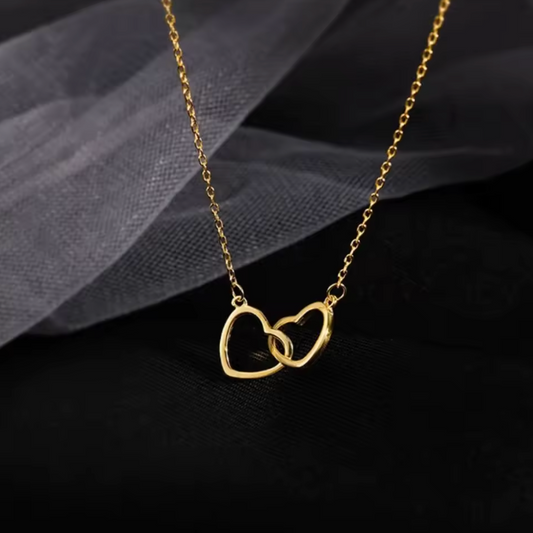 Collier double coeur