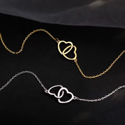 Collier double coeur
